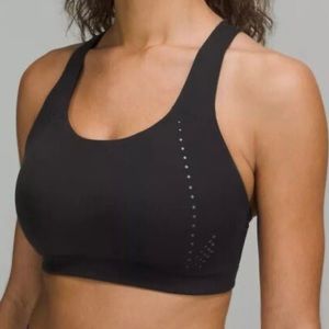 NWT Lululemon Air Support Bra BLK/ASGY Black Sports Bra Women’s Size 34C